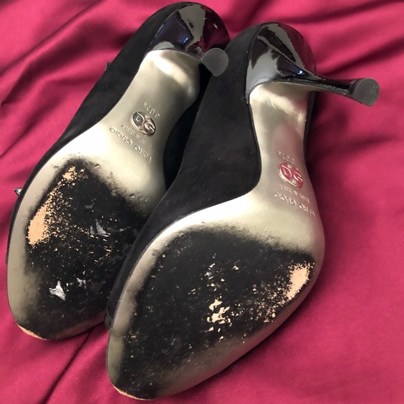 Dolce & Gabbana 4 Buckle Patent & Suede Heels - Picture 3 of 10